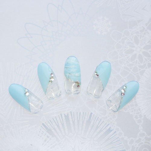 ブルー斜めフレンチ