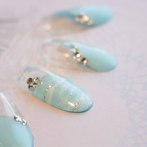 ブルー斜めフレンチ