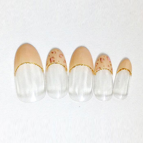 レオパードシンプルフレンチネイル